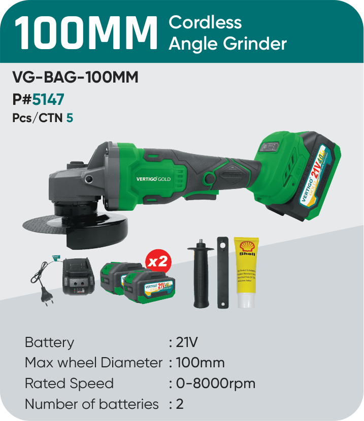 100MM CORDLESS ANGLE GRINDER