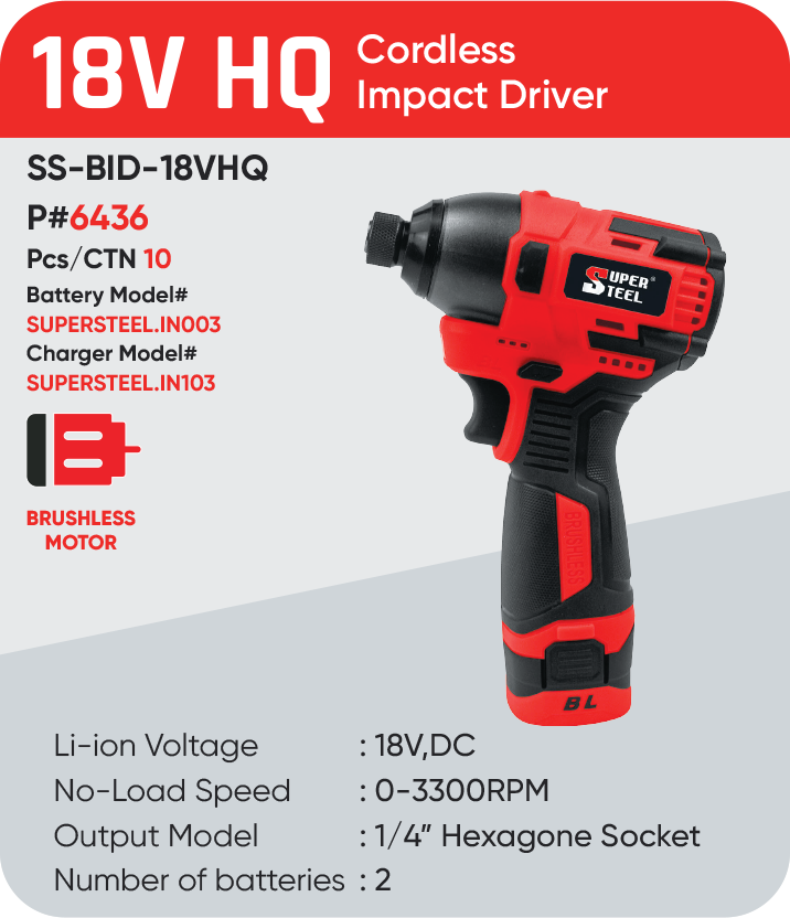 18V HQ CORDLESS IMPACT DRIVER