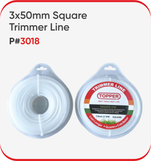 3X50MM SQUARE TRIMMER LINE