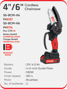 4″ CORDLESS CHAINSAW