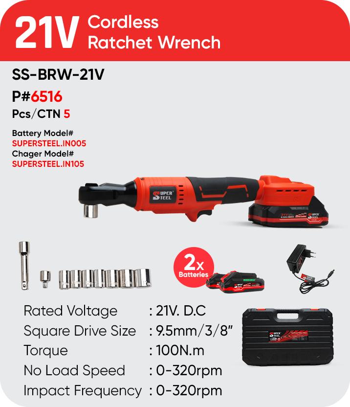 21V CORDLESS RATCHET WRENCH