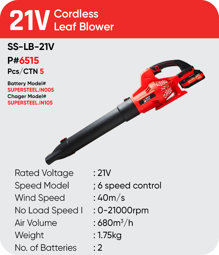 21V CORDLESS LEAF BLOWER
