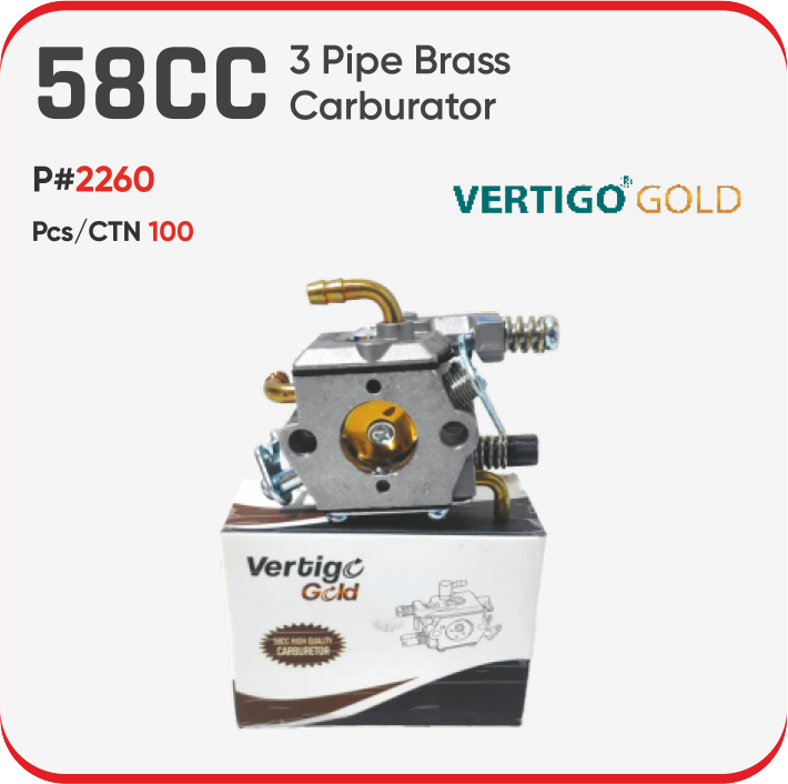 58CC 3 PIPE BRASS CARBURETOR