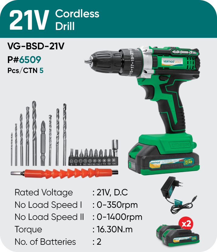 21V CORDLESS DRILL
