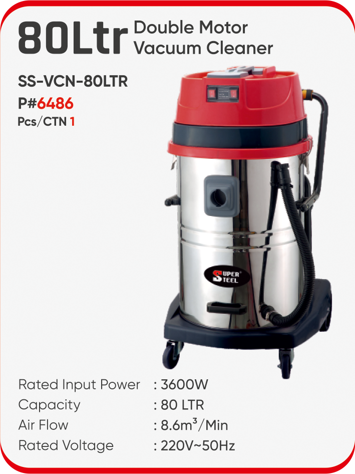 80LTR DOUBLE MOTOR VACUUM CLEANER